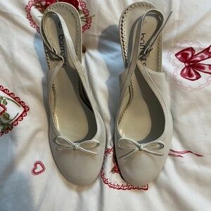 Elegant White Slingback Heels